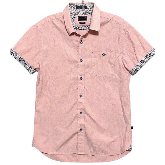 7 Diamonds Classic Fit Jacquard Stretch Shirt Mens S Floral Preppy Casual Office - Picture 1 of 9